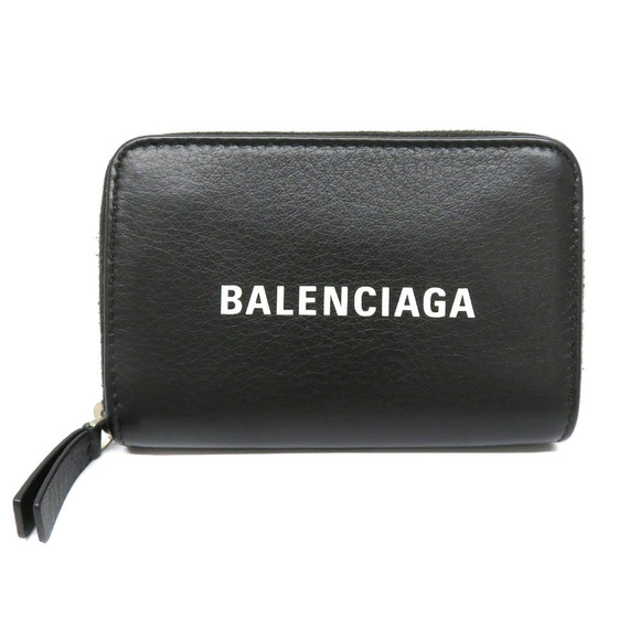 Balenciaga Black Pouch Wallet Coin Leather Case Card - Picture 1 of 6